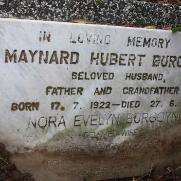 BURGOYNE Maynard Hubert 1922-1978 &amp; Nora Evelyn 1922-1999
