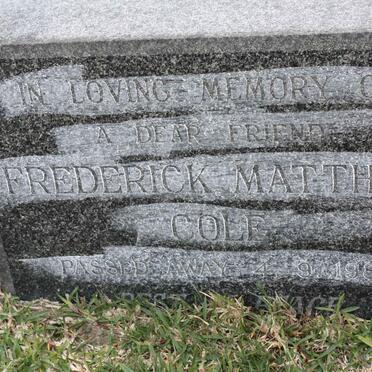 COLE Frederick Matthew -1987