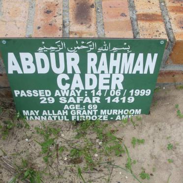 CADER Abdur Rahman -1999