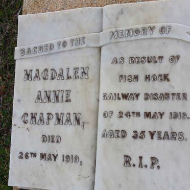 CHAPMAN Magdalen Annie -1919