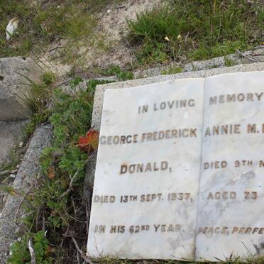 DONALD George Frederick -1937 &amp; Annie M. -1949