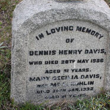 DAVIS Dennis Henry -1956 &amp; Mary Cecilia MACLOUGHLIN -1992