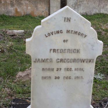 GREGOROWSKY Frederick James 1881-1912