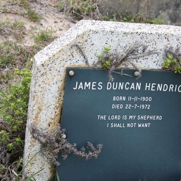 HENDRICKS James Duncan 1900-1972