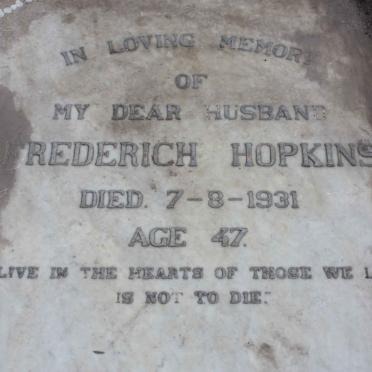 HOPKINS Frederich -1931