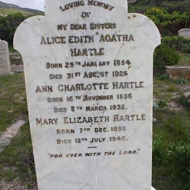 HARTLE Alice Edith Agatha 1854-1924 :: HARTLE Ann Charlotte 1856-1932 :: HARTLE Mary Elizabeth 1859-1940