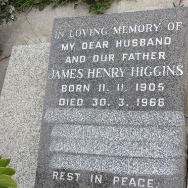 HIGGINS James Henry 1905-1968 &amp; Sophia Louisa 1906-1985