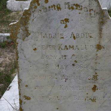 KAMALUDIEN Hadjie Abdul Gabier 1864-1936