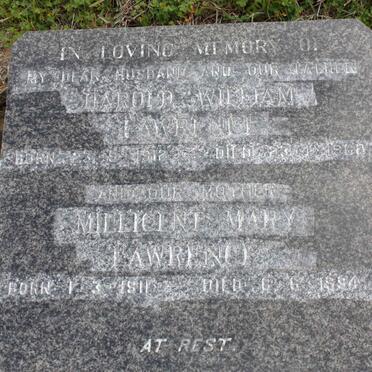 LAWRENCE Harold William  -1968 &amp; Millicent Mary 1911-1994