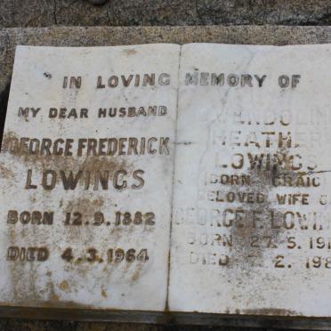 LOWINGS George Frederick 1882-1964 &amp; Gwendoline Heather CRAIG 1912-1981