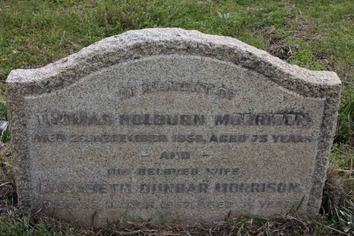 MORRISON Thomas Holburn -1956 &amp; Elizabeth DUNBAR -1957