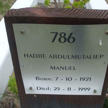 MANUEL Hadjie Abdulmutaliep 1921-1999