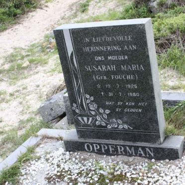 OPPERMAN Susarah Maria nee FOUCHE 1925-1980