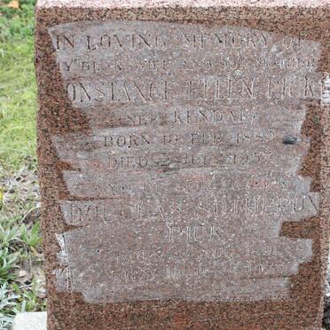 PICK Douglas Sotheron 1891-1973 &amp; Constance Ellen KENDAL 1889-1957