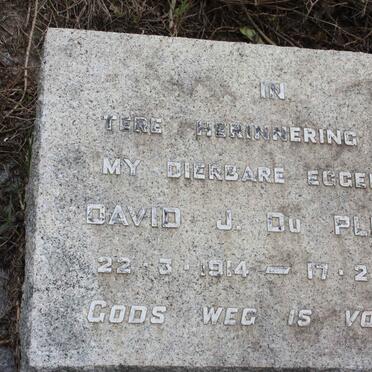 PLESSIS David J., du 1914-1960