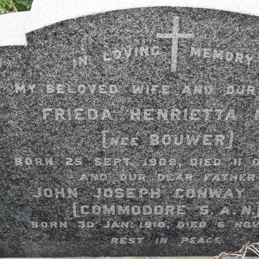 RICE John Joseph Conway 1910-1968 &amp; Frieda Henrietta BOUWER 1908-1962