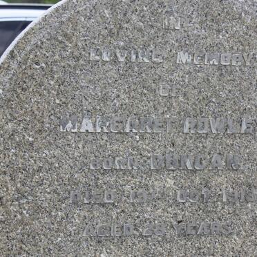 ROWLEY Margaret nee DUNCAN -1918