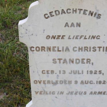 STANDER Cornelia Christina 1925-1926
