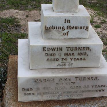 TURNER Edwin -1912 &amp; Sarah Ann -1925