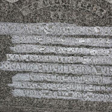 VISSER Frederick Jacobus 1884-1952 &amp; Johanna Wilhelmina McLACHLAN 1893-1980