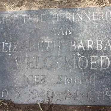WELGEMOED Elizabeth Barbara nee SMITH 1940-1992