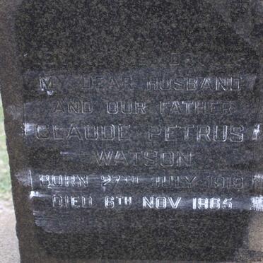 WATSON Claude Petrus 1919-1965