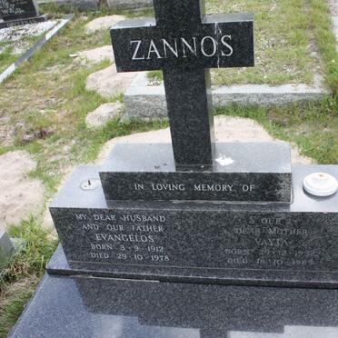 ZANNOS Evangelos 1912-1978 &amp; Vayia 1932-1985