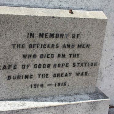 6. Cape of Good Hope Station Memorial 1914-1918