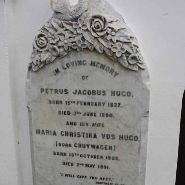 HUGO Petrus Jacobus 1827-1890 &amp; Maria Christina Vos CRUYWAGEN 1828-1891