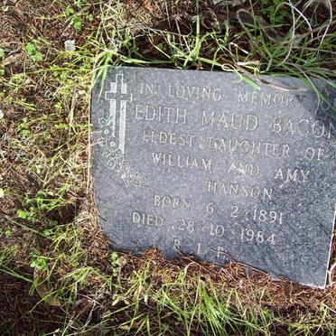 BACON Edith Maud nee HANSON 1891-1984