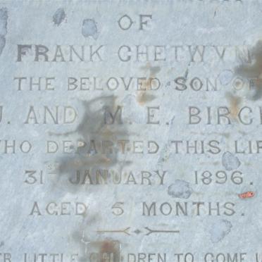 BIRCH  Frank Chetwyn -1896