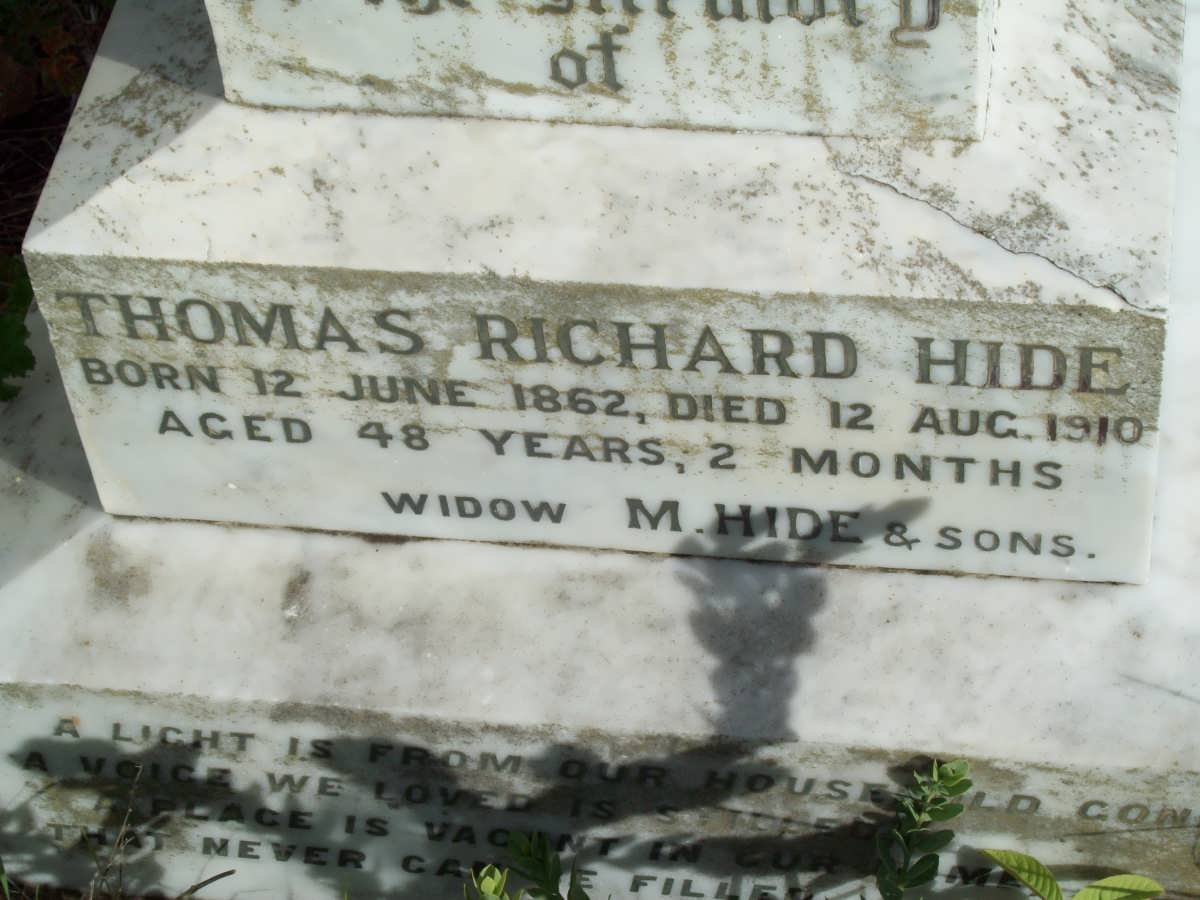 HIDE Thomas Richard 1862-1910