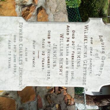 JENKINS William Henry -1925 &amp; Wilhelmina Gertrude -1914 :: JENKINS Edward Charles -1939