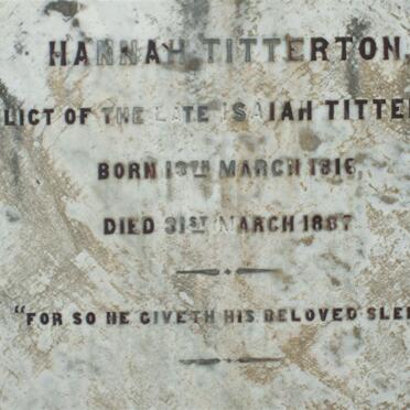 TITTERTON Hannah 1816-1887