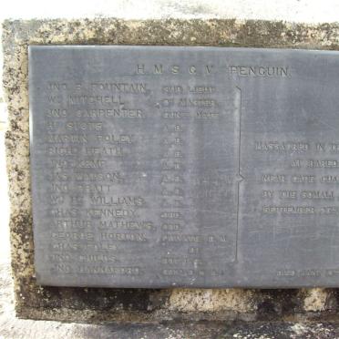 Monument for men who died on H.M.S. PENGUIN