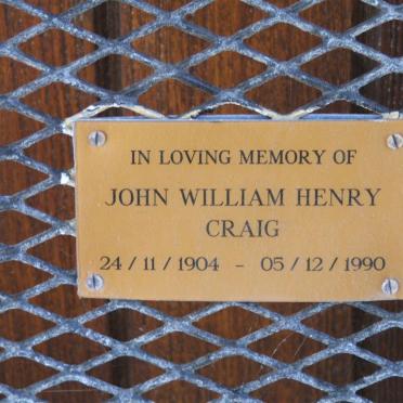 CRAIG John William Henry 1904-1990