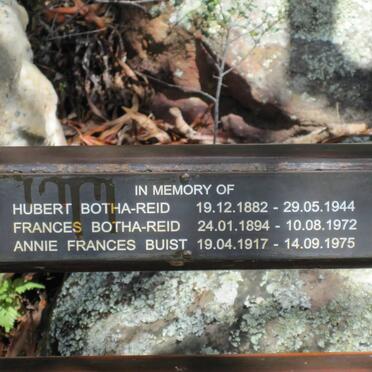 REID Hubert, BOTHA 1882-1944 :: REID Frances, BOTHA 1894-1972 :: BUIST Annie Frances 1917-1975