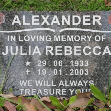 ALEXANDER Julia Rebecca 1933-2003
