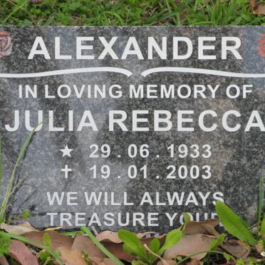 ALEXANDER Julia Rebecca 1933-2003