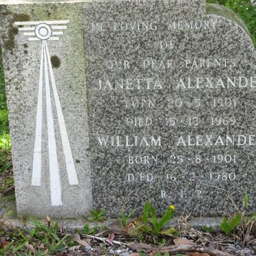 ALEXANDER William 1901-1980 &amp; Janetta 1901-1969