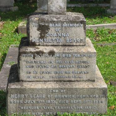 BEARD Henry 1837-1926 &amp; Joanna Henrietta 1841-1913