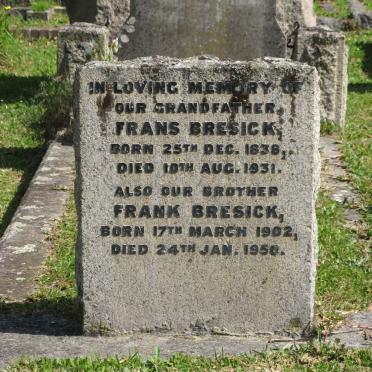 BRESICK Frans 1838-1931 :: BRESICK Frank 1902-1950