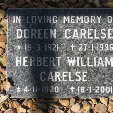 CARELSE Herbert William 1920-2001 &amp; Doreen 1921-1996