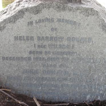 DONALD John 1872-1927 &amp; Helen Barrow WILSON 1872-1926