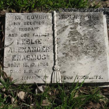ERASMUS Leslie Alexander 19?5-1974