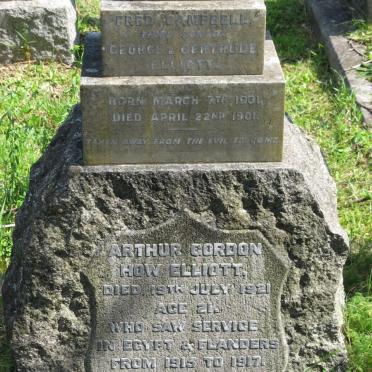 ELLIOTT Arthur Gordon How -1921 :: ELLIOTT Cecil Fred Campbell 1901-1901
