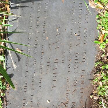 GRAYSON Benjamin -1862 &amp; Anna Maria -1862
