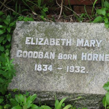 GOODBAN Elizabeth Mary nee HORNE 1834-1932