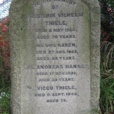 HANSEN Ole Andreas -1899 :: THIELE Frederik Vilhelm -1924 &amp; Karen -1945 :: THIELE Viggo -1949