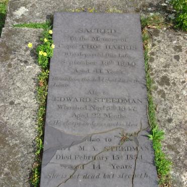 HARRIS Thos -1840 :: STEEDMAN Edward -1847 :: STEEDMAN ?ry M.A. -1854